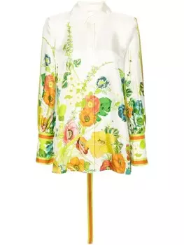 ALEMAIS цветочная шелковая рубашка Constance, нейтральный цвет