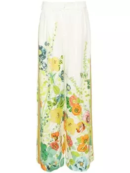 ALEMAIS констанс цветочные широкие брюки, нейтральный цвет
