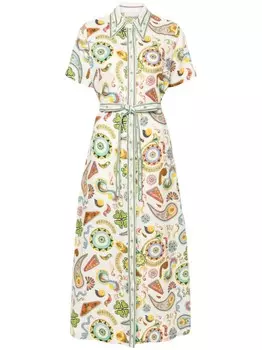 ALEMAIS льняное платье миди Arcade, нейтральный цвет