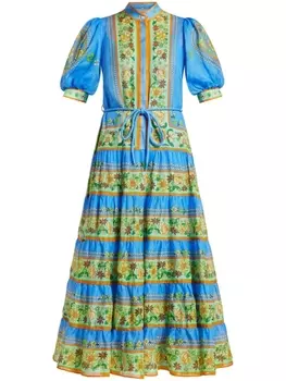 ALEMAIS Linda floral-print midi dress, синий