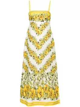 ALEMAIS платье-миди Gisela с цветочным принтом, желтый