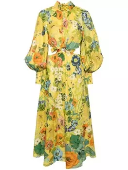 ALEMAIS платье-миди с вырезом Cresida, желтый