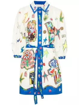 ALEMAIS платье-рубашка Players длины мини, нейтральный цвет