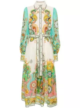 ALEMAIS платье-рубашка с поясом в стиле пинбола, нейтральный цвет