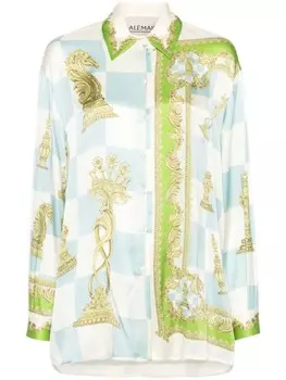 ALEMAIS шелковая рубашка Checkmate, нейтральный цвет