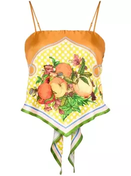 ALEMAIS шелковый топ с принтом, оранжевый