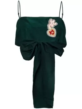 ALEMAIS укороченный декорированный топ, зеленый