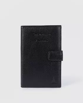 Alep мужской кожаный кошелек черного цвета с внешним карманом Alep, черный