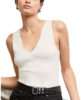 Алесия Топ с V-образным вырезом - 365Knit M.M.LaFleur, слоновая кость/кремовый