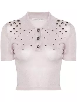 Alessandra Rich джемпер с заклепками, фиолетовый