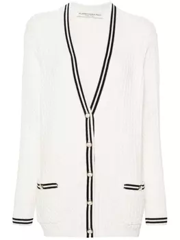 Alessandra Rich кардиган фактурной вязки, белый