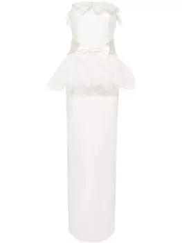 Alessandra Rich платье макси с поясом, белый