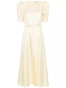 Alessandra Rich платье миди в горох, желтый