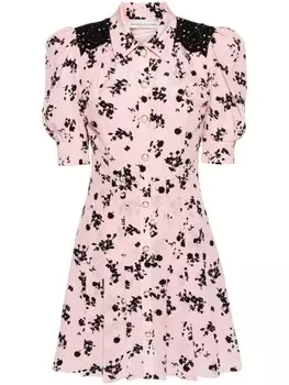 Alessandra Rich платье с цветочным принтом, розовый