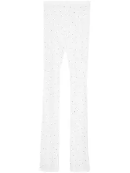 Alessandra Rich полупрозрачная легинсы из цветочного кружева, белый