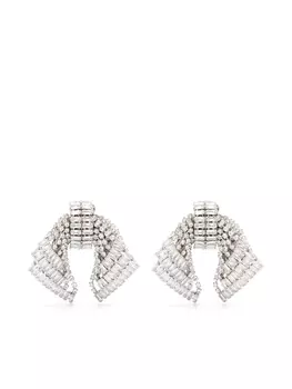 Alessandra Rich серьги с кристаллами, серебряный