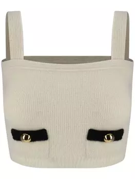 Alessandra Rich топ из ребристого трикотажа, нейтральный цвет