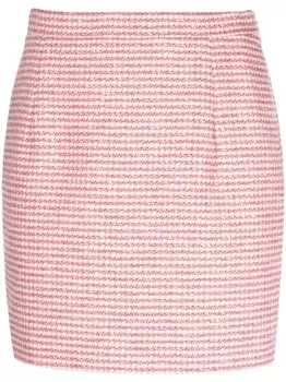 Alessandra Rich твидовая юбка мини с пайетками, розовый