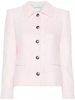 Alessandra Rich твидовый пиджак с пайетками, розовый
