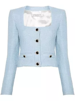 Alessandra Rich твидовый пиджак с пайетками, синий