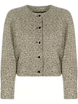 Alessandra Rich твидовый жакет с пайетками, желтый