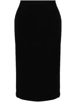 Alessandra Rich юбка миди из вирджинской шерсти, черный