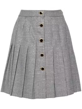 Alessandra Rich юбка в ломаную клетку со складками, черный