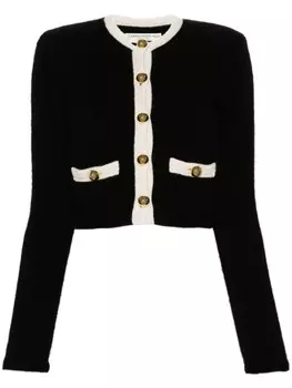 Alessandra Rich вязаный укороченный кардиган, черный