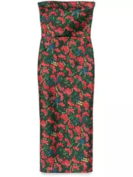 Alessandro enriquez платье миди с цветочным принтом, зеленый
