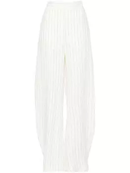 ALESSANDRO VIGILANTE брюки-палаццо в тонкую полоску с высокой талией, белый