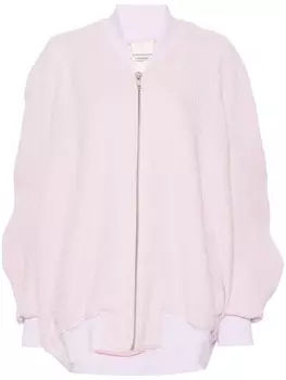 ALESSANDRO VIGILANTE твидовый бомбер с вырезом, розовый