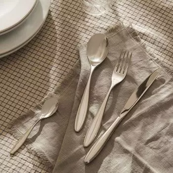 Alessi Mami - набор столовых приборов 4 шт (нож моноблок), серебро