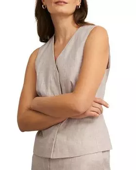 Алессия Льняной Жилет HOBBS LONDON, коричневый/бежевый