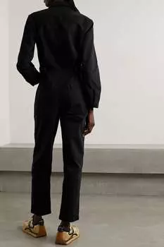 ALEX MILL Хлопковый комбинезон с узором "елочка", черный