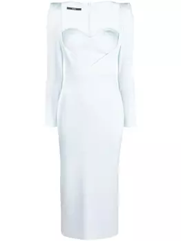 Alex Perry атласное платье миди Cailen, синий