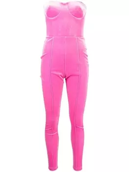 Alex Perry бархатный комбинезон Beckham без бретелей, розовый