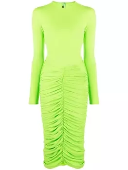 Alex Perry платье миди Presley со сборками, зеленый