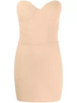 Alex Perry платье мини без бретелей, нейтральный цвет