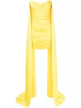 Alex Perry платье с драпировкой, желтый