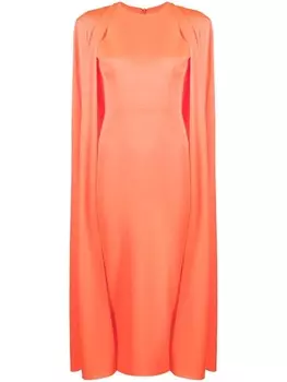 Alex Perry платье с кейпом, оранжевый