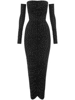Alex Perry платье с кристаллами, черный