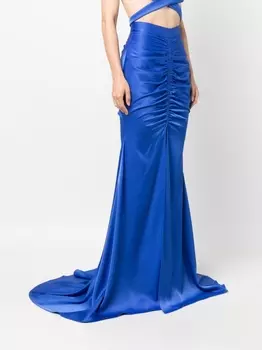 Alex Perry юбка с драпировкой, синий