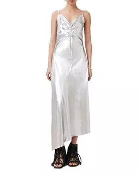 Алексія Платье с металлическим отливом ALLSAINTS, серебряный