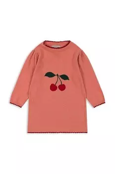 ALEXA KNIT DRESS детское платье из смесовой шерсти Konges Sljd, розовый