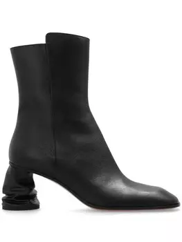 Alexander McQueen 70мм кожаные сапоги, черный