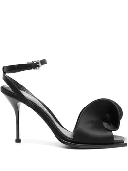 Alexander McQueen атласные босоножки, черный