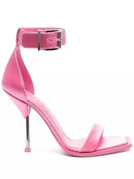 Alexander McQueen атласные босоножки, розовый
