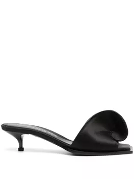 Alexander McQueen атласные мюли, черный