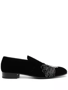 Alexander McQueen бархатные лоферы Astral, черный