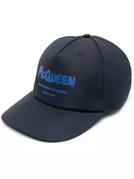 Alexander McQueen бейсболка с принтом граффити, синий